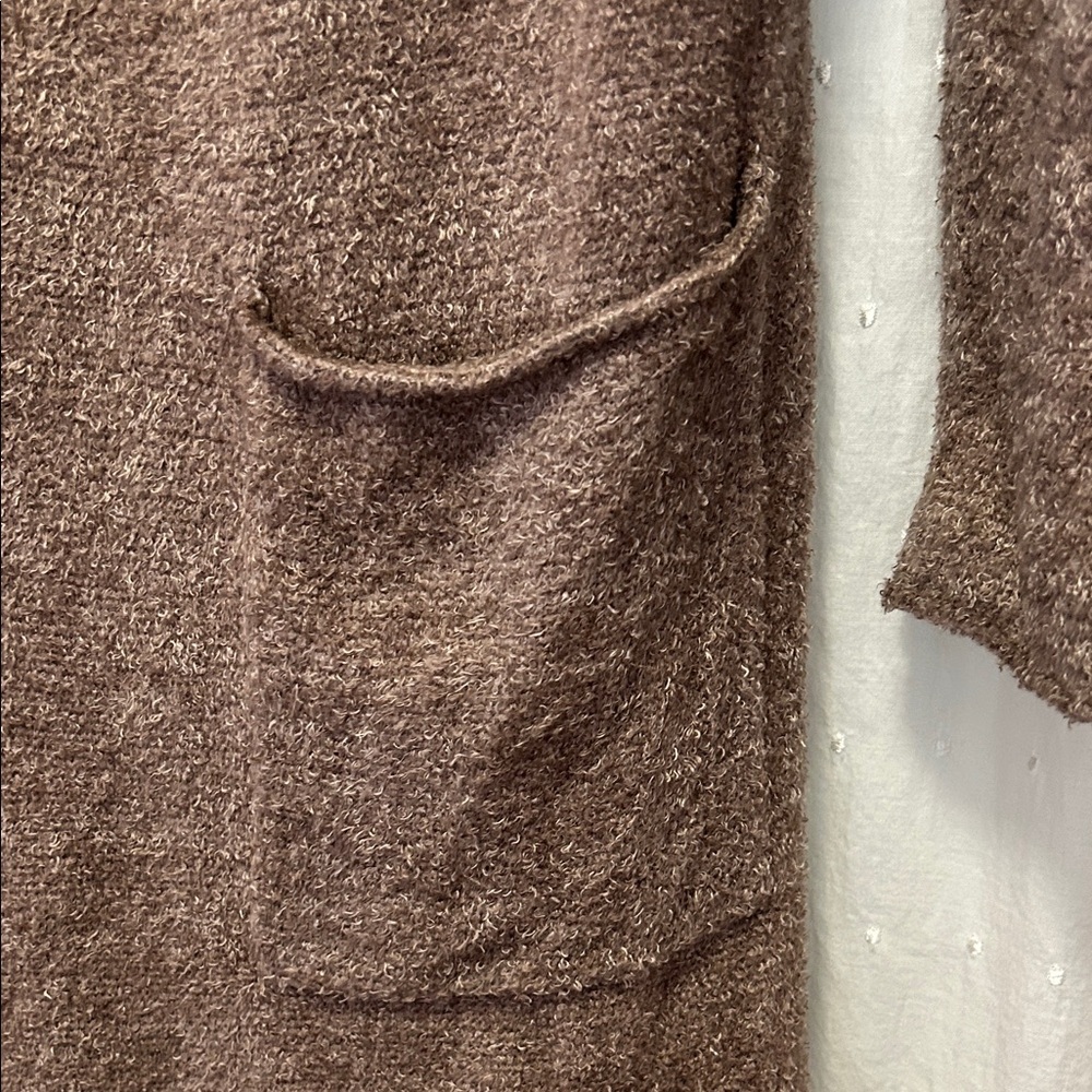 Barefoot Dreams Cardigan Women’s Small Soft Brown Open Front Comfy Cozy Duster - Picture 3 of 12